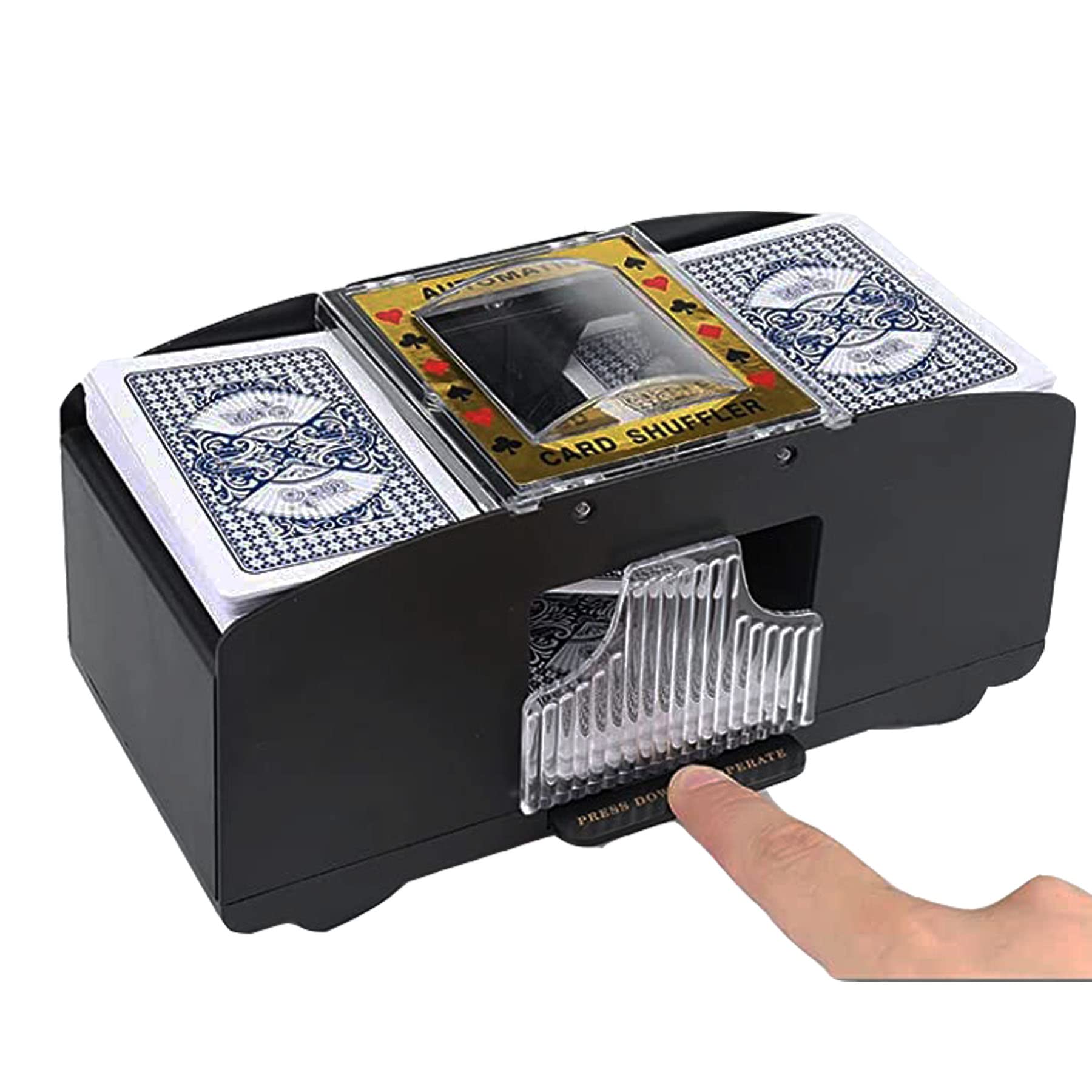 Distributore E Mescolatore Automatico Di Carte – A Batteria (4 AA), Veloce E Silenzioso, Per Poker, Burraco, Blackjack, Uno E Giochi Di Carte, Portatile E Leggero