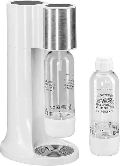 Levivo Water Carbonator Set Starter Set Including 2 Sparkling Bottles 1 Litre Each Made of PET (CO2 Cylinder Not Included), Classic Soda Maker for Individual Adding of Carbonated Drinks into Tap Water