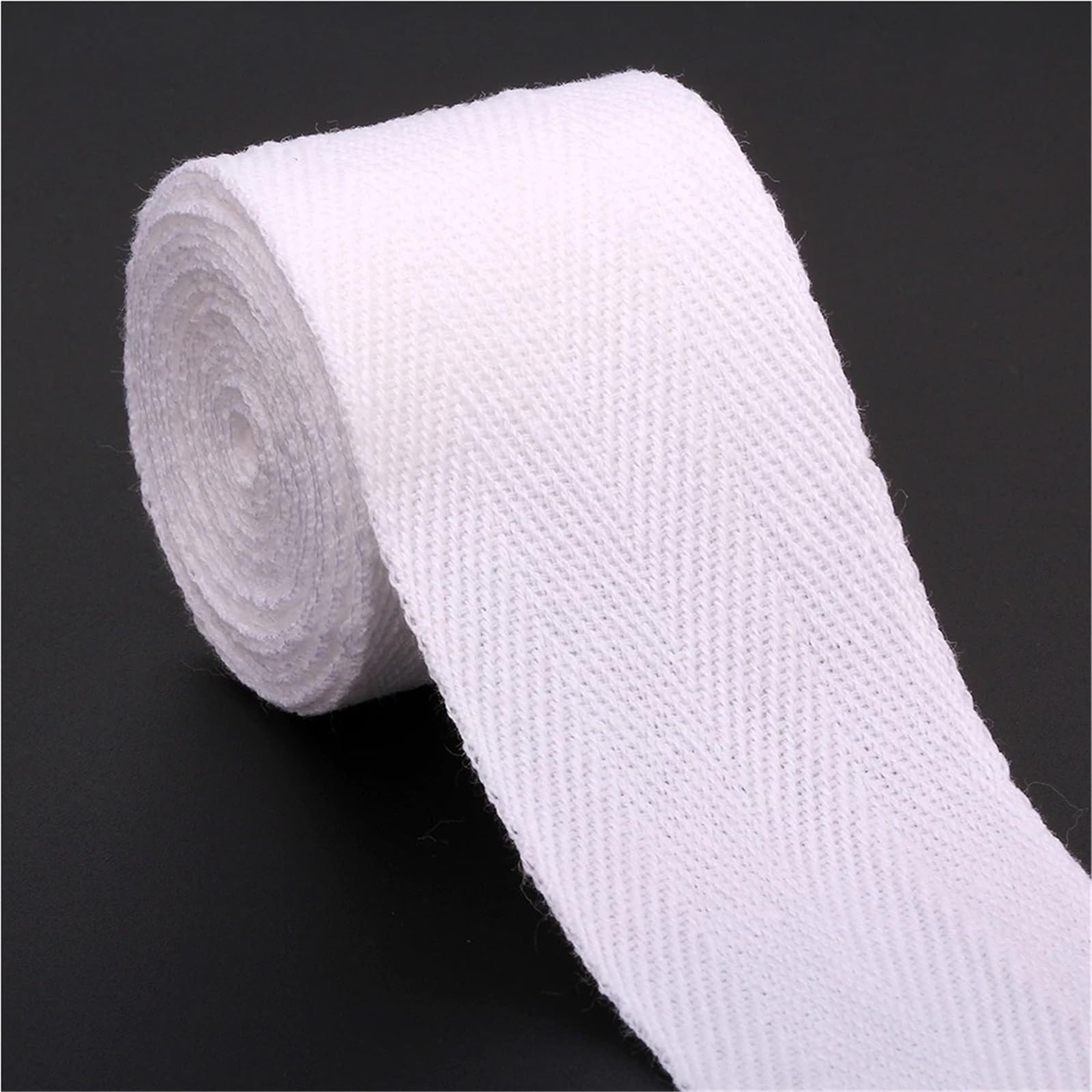 Taśma poliestrowo-bawełniana, Biała, bawełniana taśma parciana ze skośnym skośnym odchyleniem 50 jardów 10-50 mm do torby Tekstylia domowe Craft(30mm white)