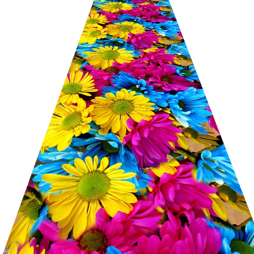 SESO UKCreative Carpet Runner for Hallway Stairs, 3D Flower Long Non-slip Rug for commercial Household Hotel, Can be cut (Size : 120×450cm)
