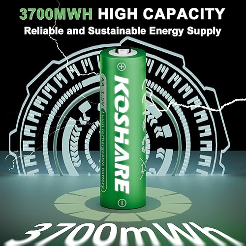 Miniatura 2 de Batería recargable AA de litio con 2 cajas de plástico, paquete de 8 baterías AA de 1.5 V 3700 mWh, batería de iones de litio doble A a prueba de