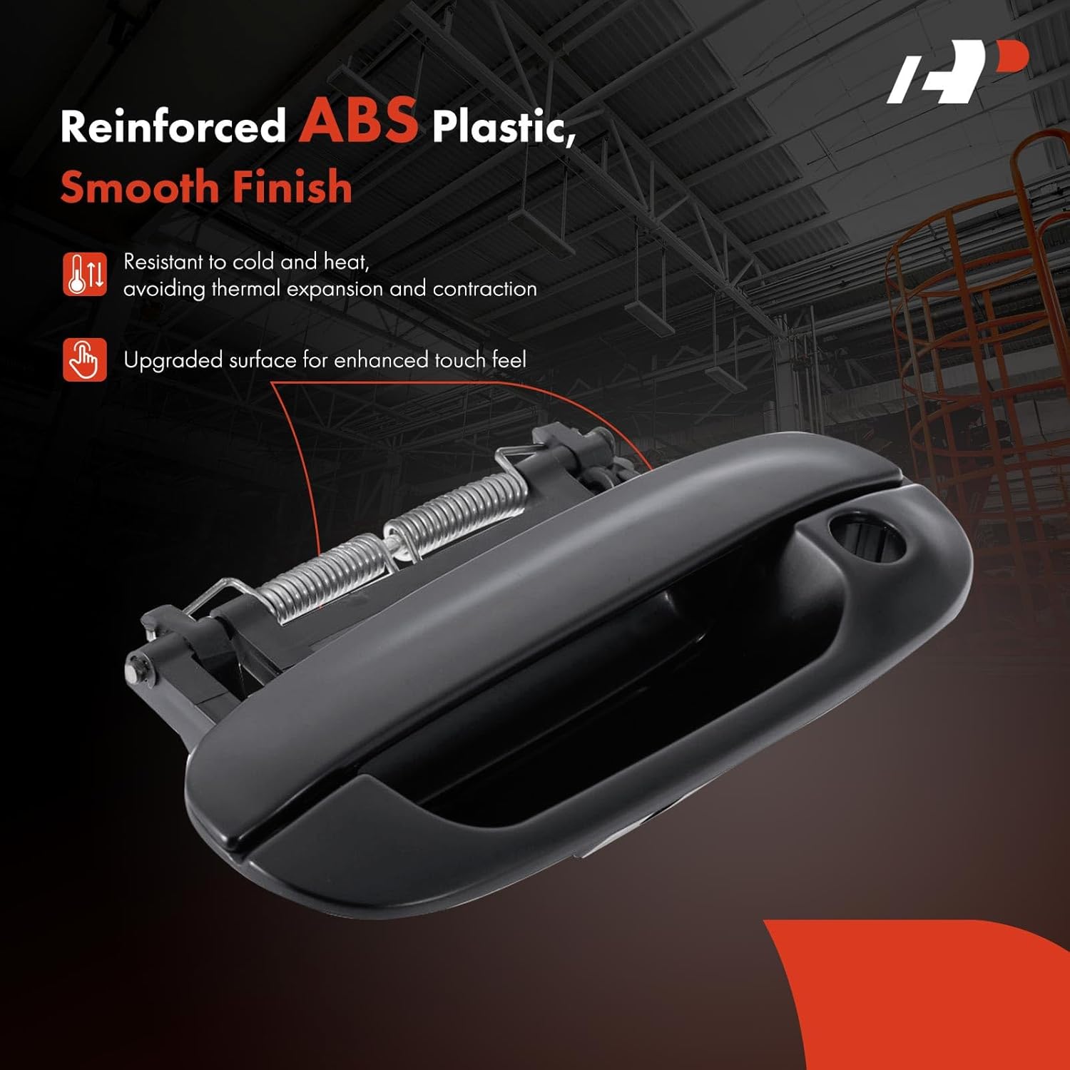 A-Premium Front Left Driver Side Exterior Door Handle with Keyhole Compatible with Cadillac DTS 2006-2008, DeVille 2000-2005, Seville 1998-2004, Primed Black, Replace# 25749397, 25749403