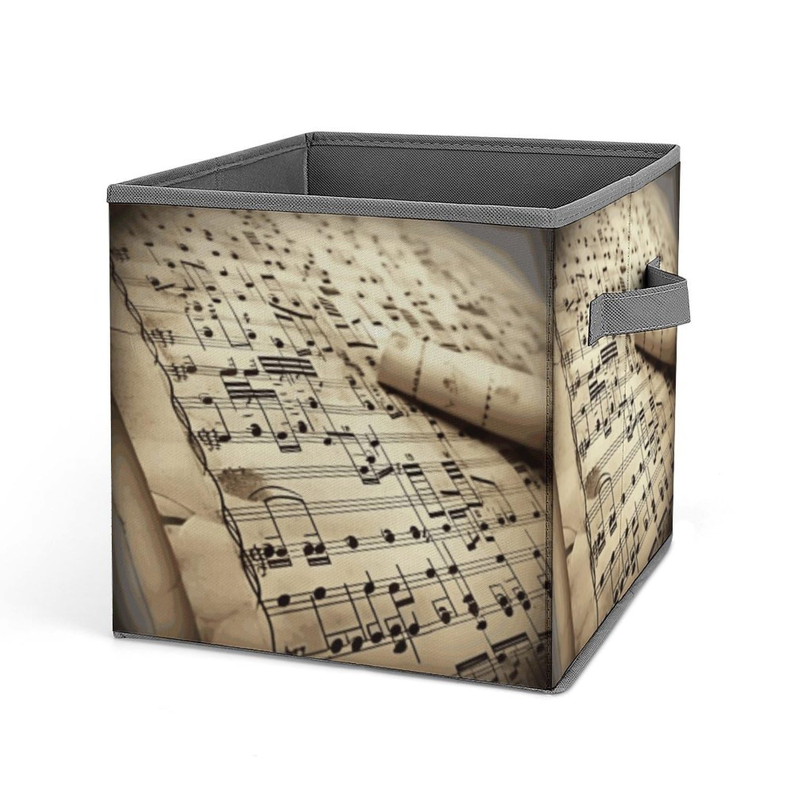 Ghenblt Style Sheet Music Storage Bins Collapsible Cubes Storage Box Oxford Storage Basket With Handle Large Organizer Bins Stackable Storage Containers Fabric Storage Bags
