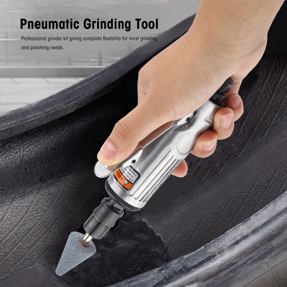 Sunicon 16Pcs Air Die Grinder Kit, 1/4in 1/8in 25000RPM Pneumatic Rotary Grinding Tool Air Grinder Polishing Engraving Kit