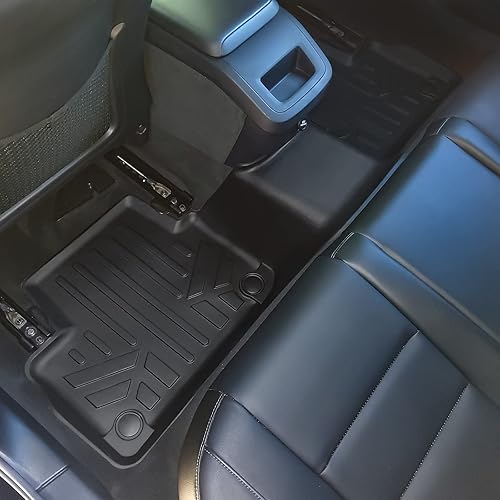Miniatura 4 de SMARTLINER Juego de alfombrillas negras de 2 filas de protección para todo tipo de clima, compatible con Volvo S60 2019-2023 (no es compatible con
