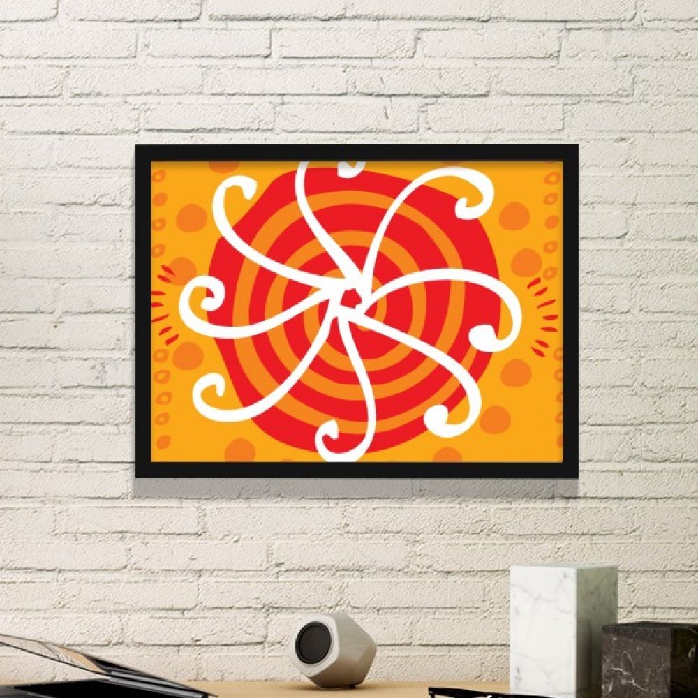 Cadre photo soleil mexicain deco murale totem estampe dessin noir