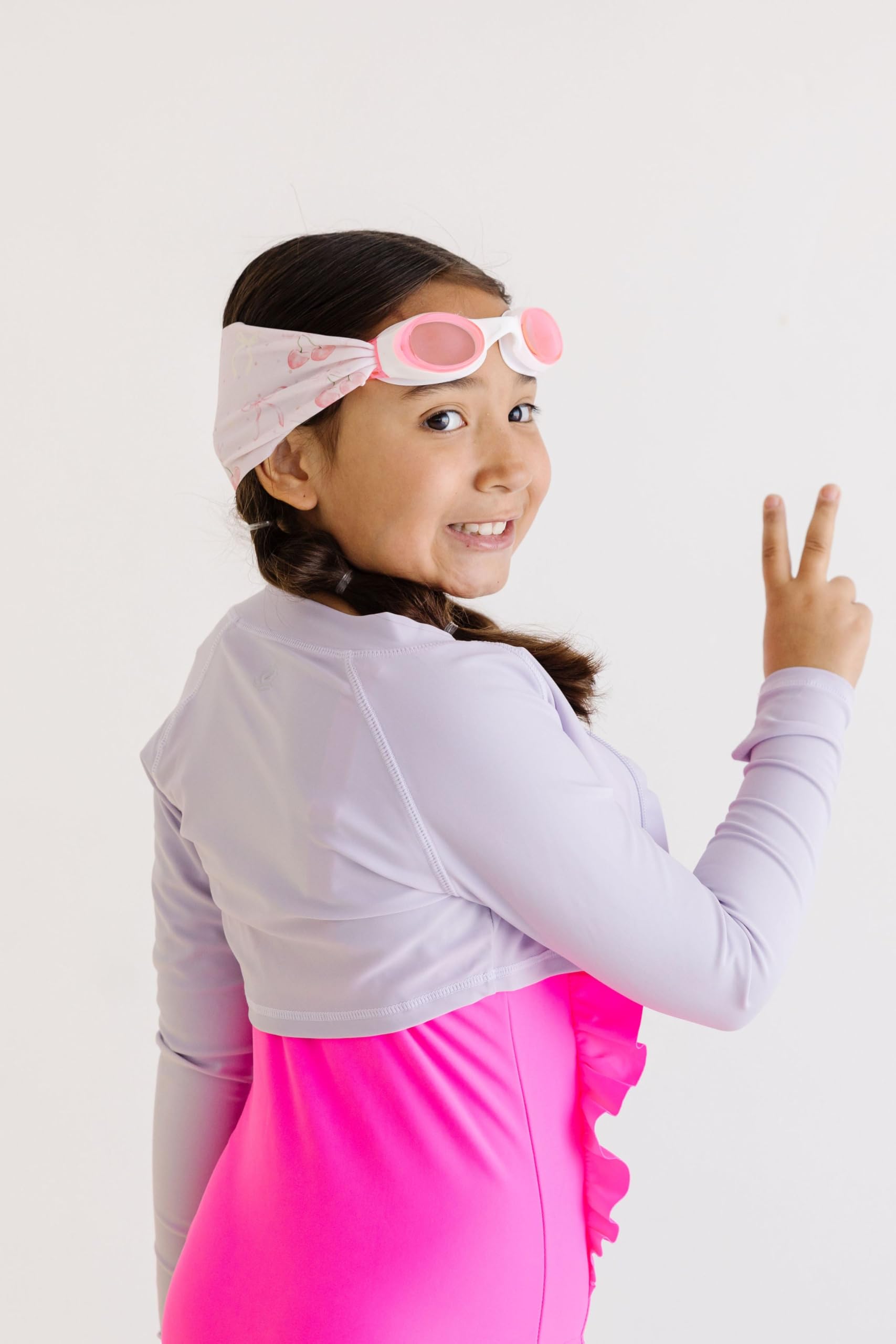 Splash Place Schwimmbrille mit Stoffband, Schwimmbrille für Erwachsene und Kinder, Rosa und Violett