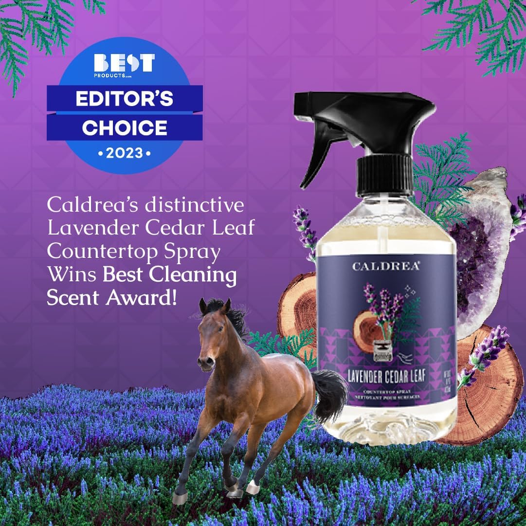 Caldrea Multi-surface Countertop Spray Cleaner, Made with Vegetable Protein Extract, Lavender Cedar Leaf, 16 oz, 3 Pack
