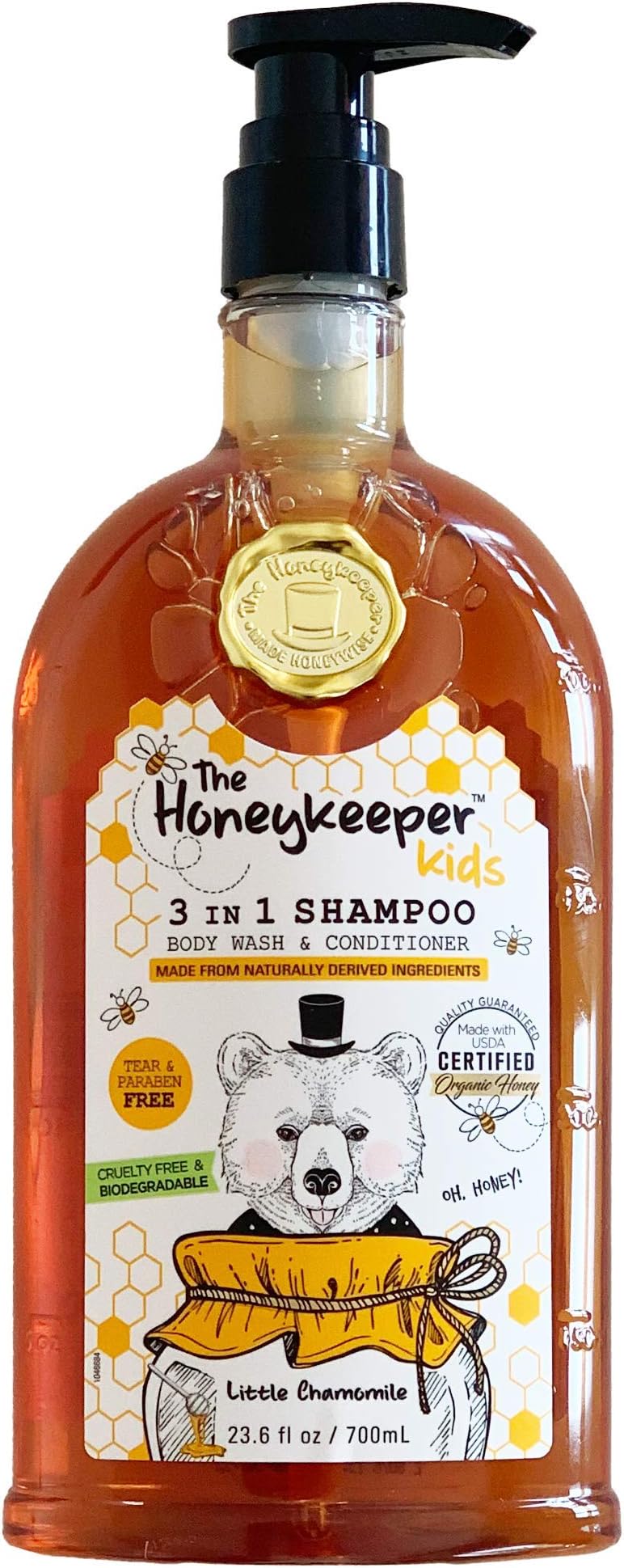Leramed - The Honeykeeper Kids Shampoo Manzanilla Y Miel Para Cabello Y Cuerpo Niños - 700 Ml