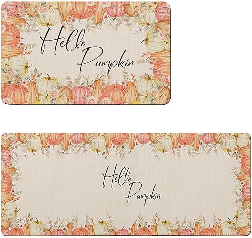 Miniatura 7 de Elegante tapete de baño con diseño de calabazas y flores, antideslizante, de secado rápido y absorbente, de tierra de diatomeas, para fregadero de