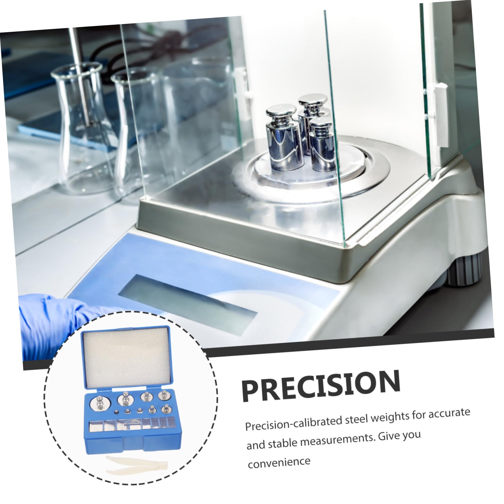 SOLUSTRE 5juegos Pesas De Calibración Inoxidable y Caja De Almacenamiento Pesas De Precisión Para Medición Industrial y