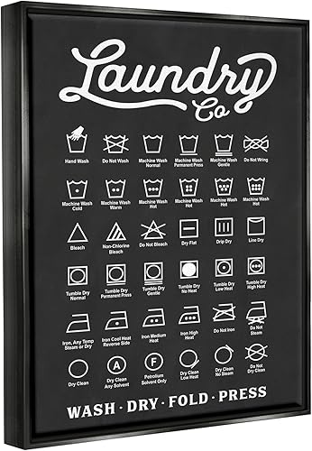 Miniatura 2 de Stupell Industries Cuadro de símbolos de negocios de lavandería, formas simples, diseño con letras y forradas