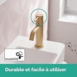 hansgrohe Tecturis S - Bathroom tap Without Waste Set, Energy-Saving (CoolStart), Bathroom Sink Water tap with spout Height 80mm, Bathroom Mixer tap Water-Saving (EcoSmart+), Brushed Bronze, 73301140 - 9