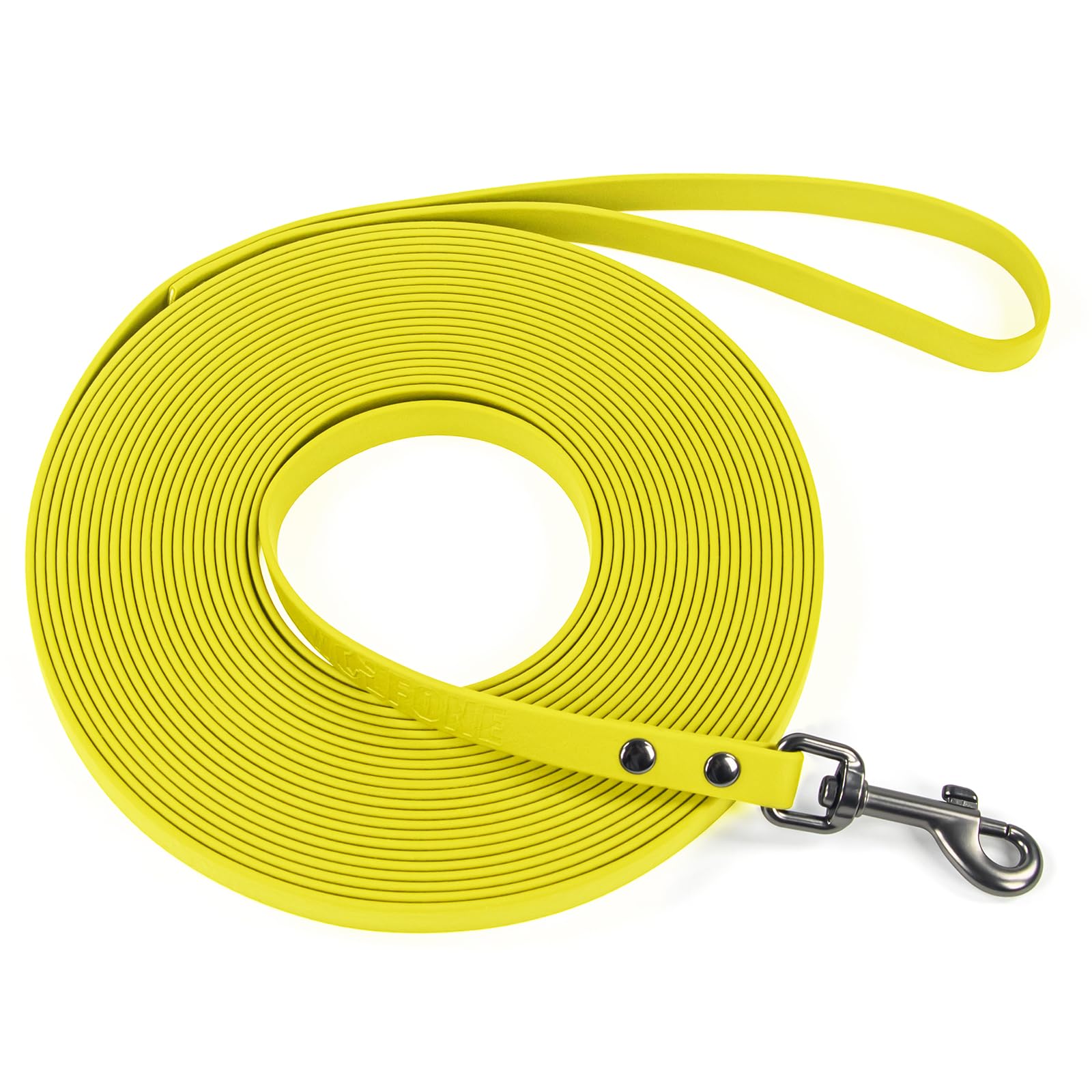 Wolfone Waterproof Dog Training Leash Long Line - Yellow 33ft Outdoor Lead for Recall, Beach, Swimming, Hiking - Strong Longline for Small Medium