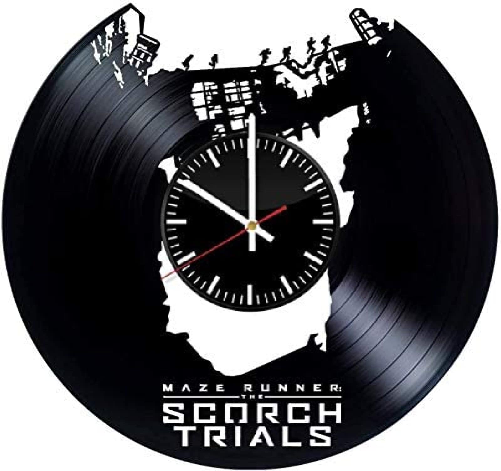 Aglitw The Maze Runner Vinyl Record Retro Wall Clock New Year Christmas Birthday Gift Personality Creative Home Design Wall Decoration
