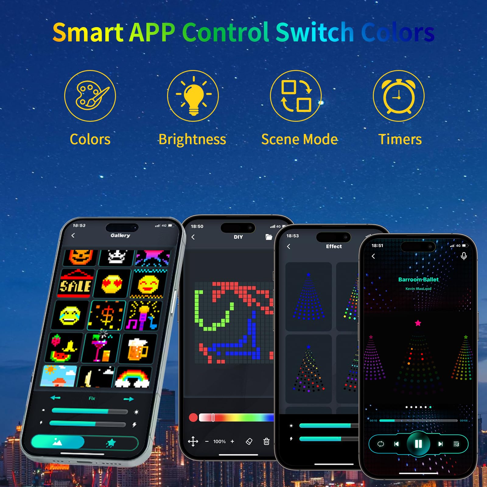 ZWOOS 400 LED Luci Albero di Natale Smart, RGB Luci Per Albero di Natale, Personalizza Motivi, Colori e Testo, 29 Motivi Incorporati, Controllo APP/Telecomando, Plug Power, Altezza 2 m
