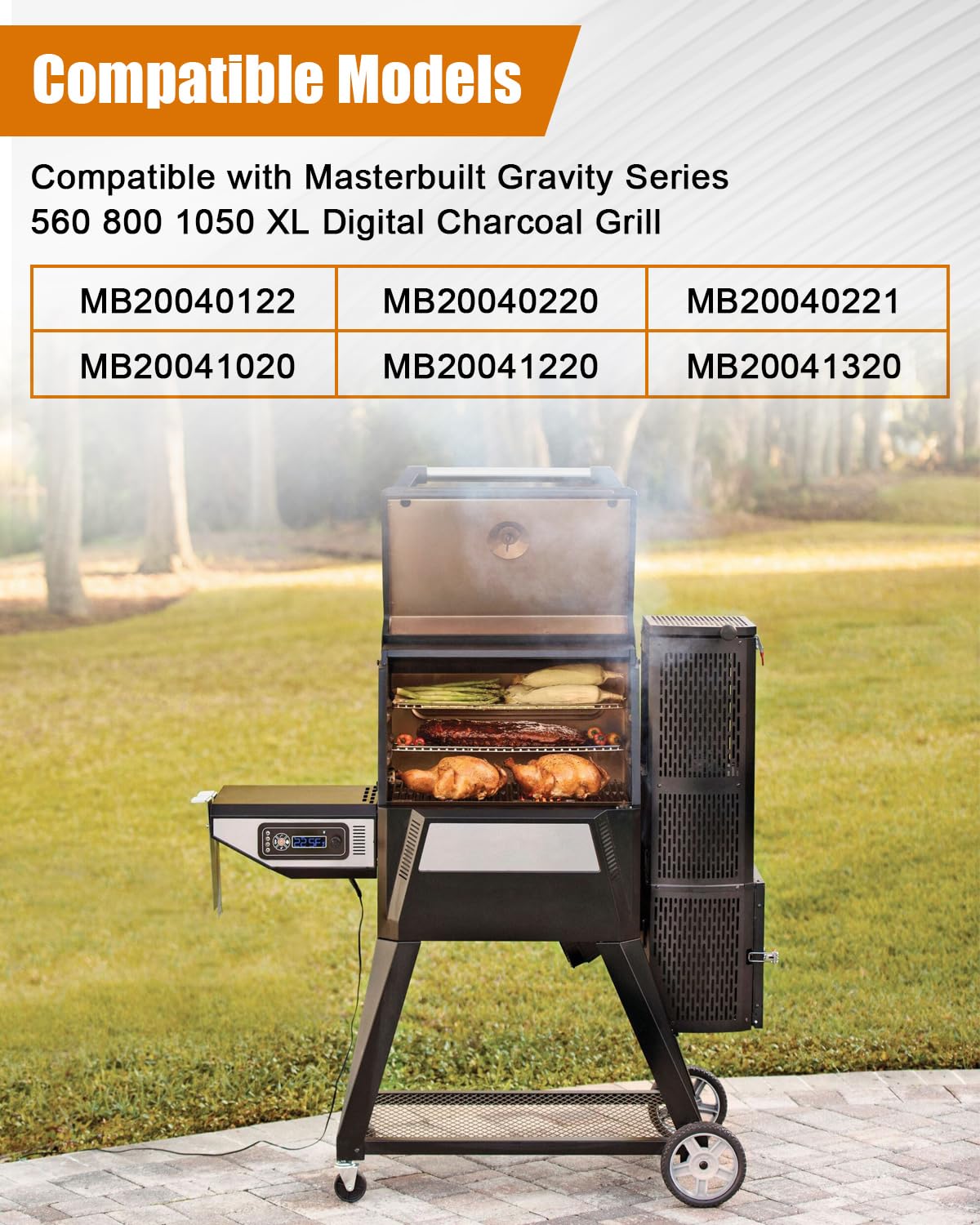 Power Adapter Lid/Door Switch Meat Temperature Probe Fits for Masterbuilt Gravity Series 1050 800 560 Replace 9004190216 9904190041 9004190170