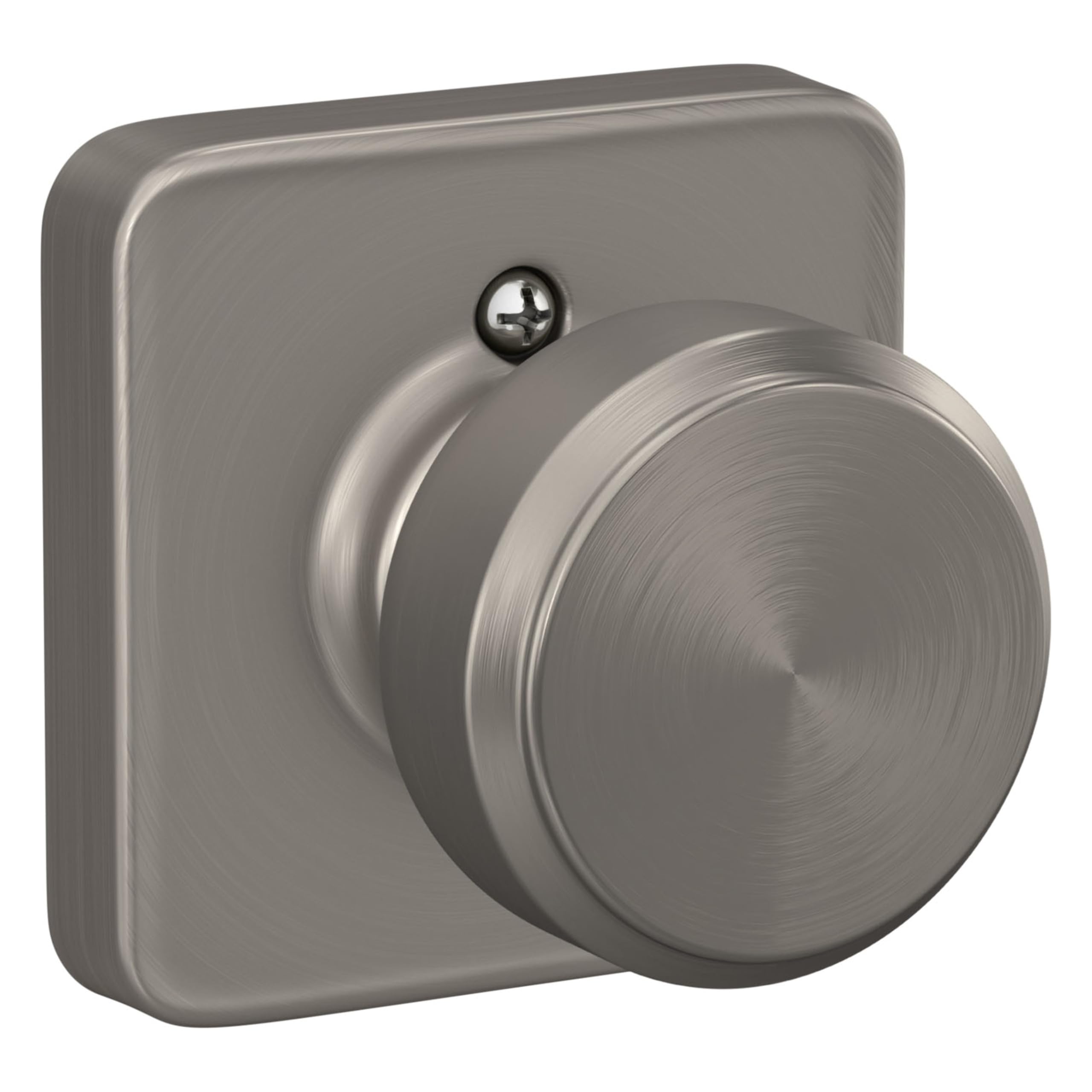 SCHLAGE Bowery Non-Turning Dummy Door Knob, Laflin Trim, Satin Nickel