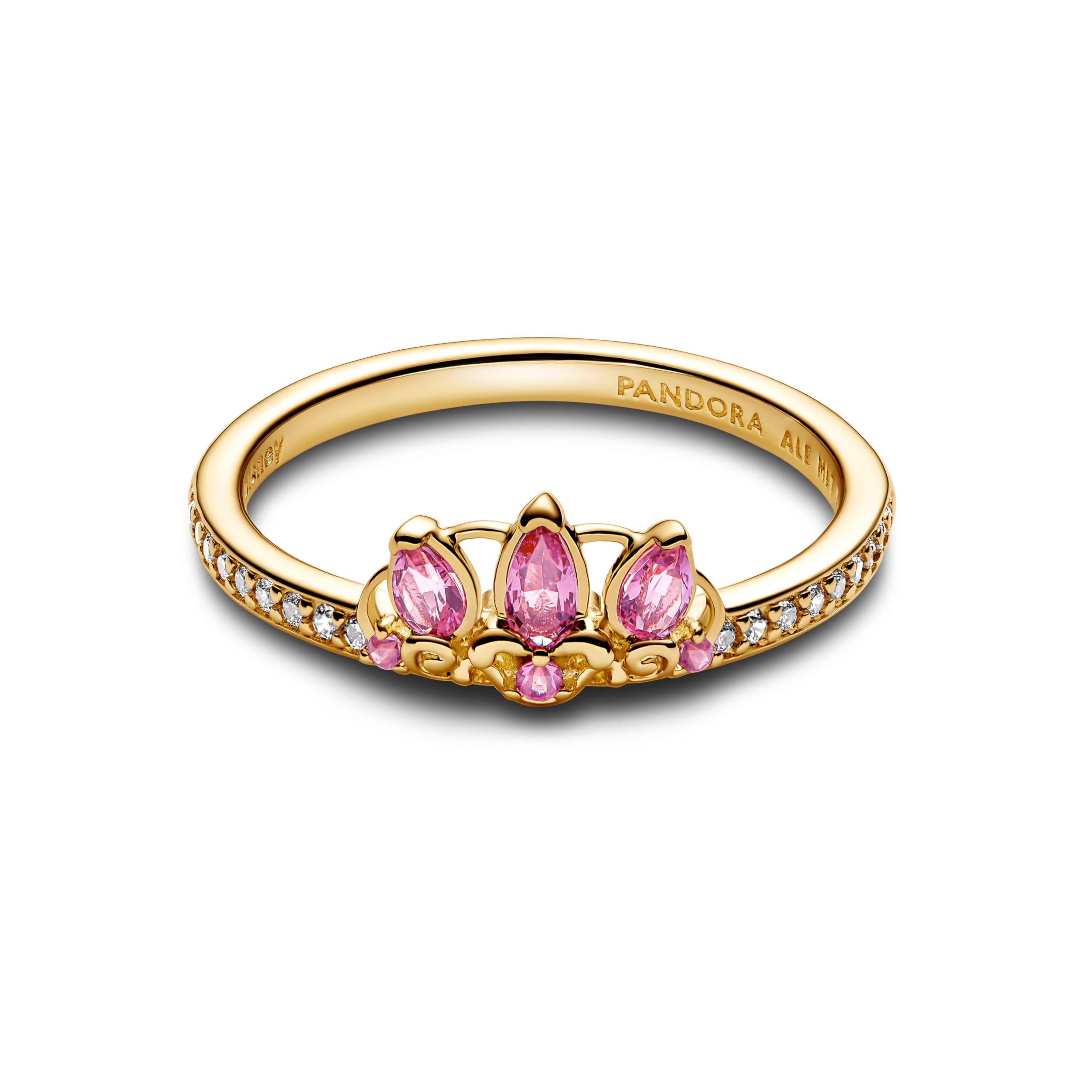 PANDORA Anillo para mujer Disney Princess Rapunzel Tiara Dorado 163651C01