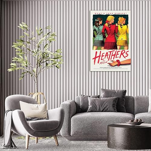 Miniatura 5 de Heathers - Póster de The Musical de los años 90 y 80, película musical retro, arte de pared, lienzo, pintura estética, decoración de dormitorio,