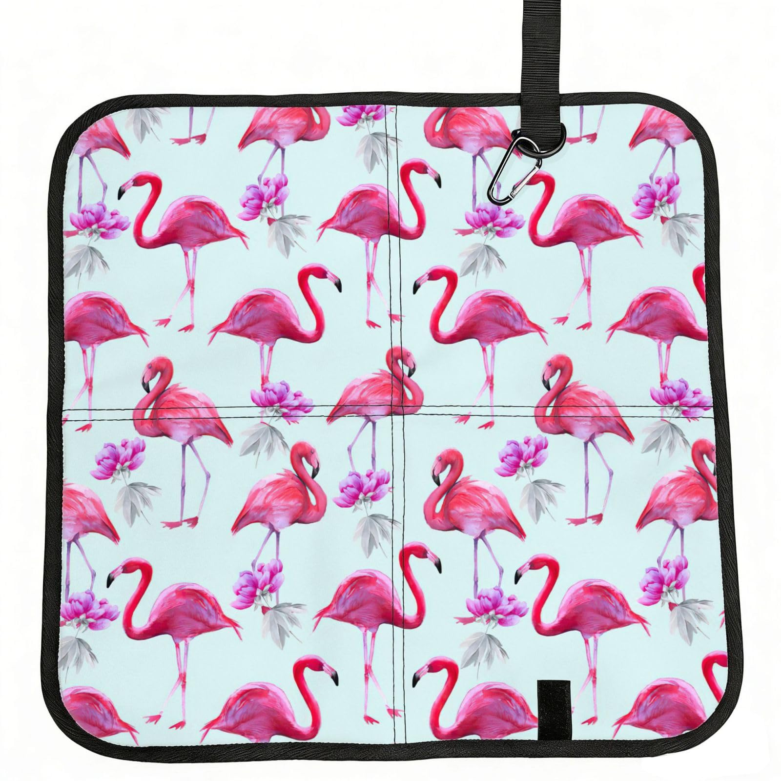 SDEGTHO Pink Flamingos Print Padded Seat Pad Folding Cushion Waterproof Bench Mat Portable Outdoor Rest Mat 15.8"