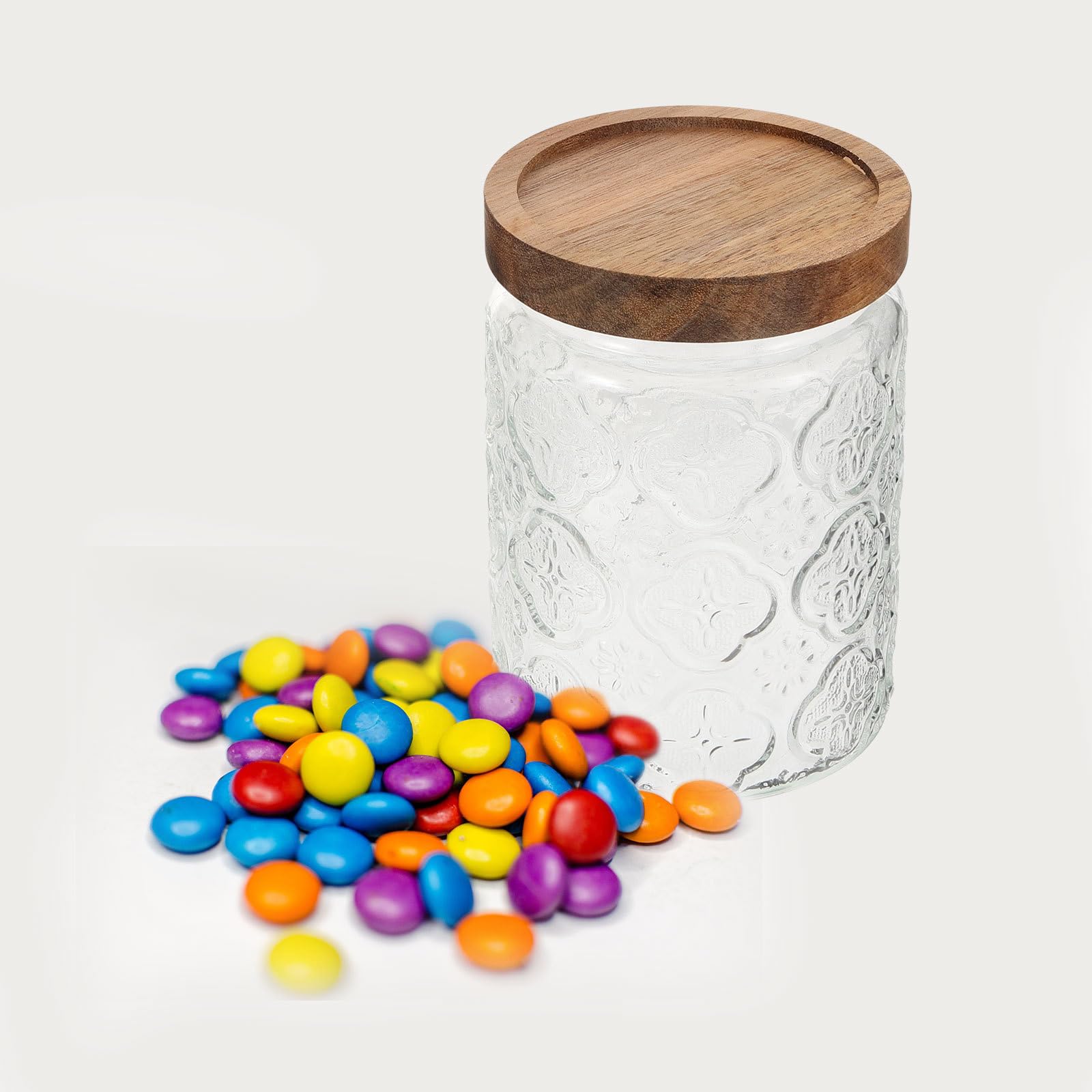UKCOCO 2 Piezas Tarro de Cristal con Tapa de Madera 700ml Hermético