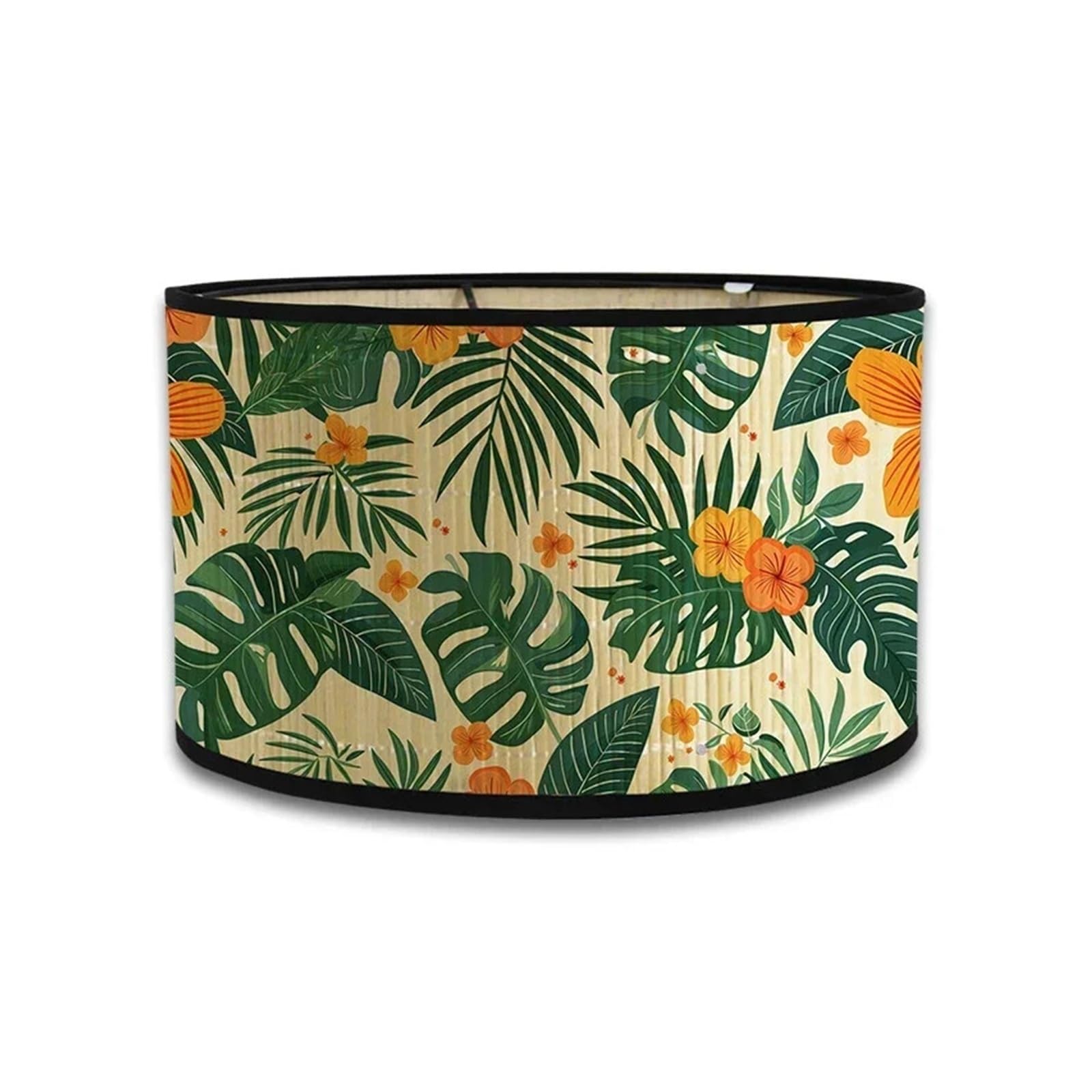 Luxemetals 17 E27 Lamp With Retro Bamboo Hand Printed Lampshade(17)