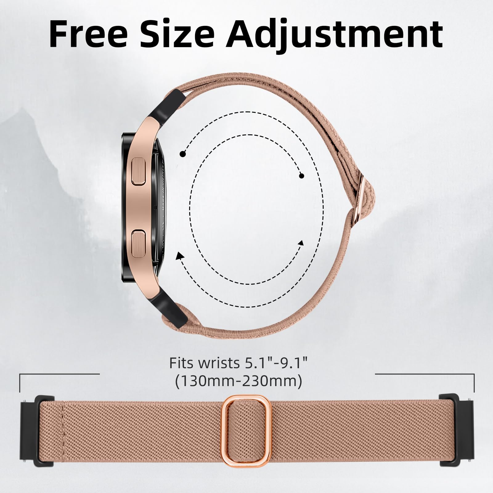 Maledan Pasek do zegarka kompatybilny z Samsung Garmin, elastyczny, nylonowy pasek do zegarka Galaxy Watch 7, 6, 5, 4, sportowy pasek do zegarka Garmin Venu 3S 2S Vivoactive 5, 4, 3, Venu, 3, 2, dla