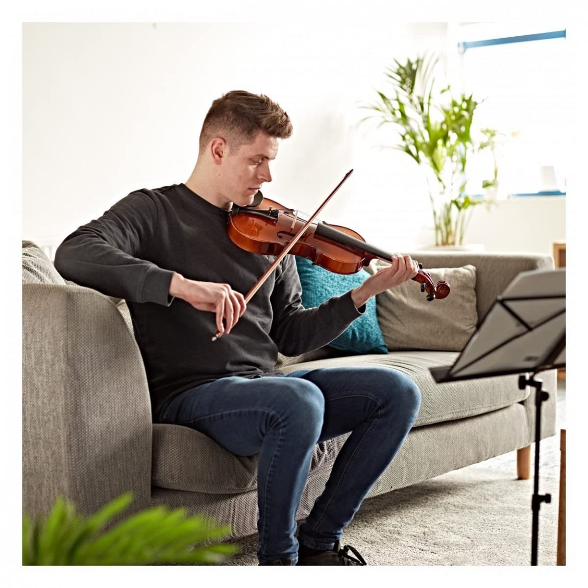 Gear4music Violine Full Size Für erwachsene Anfänger mit Etui & Bogen