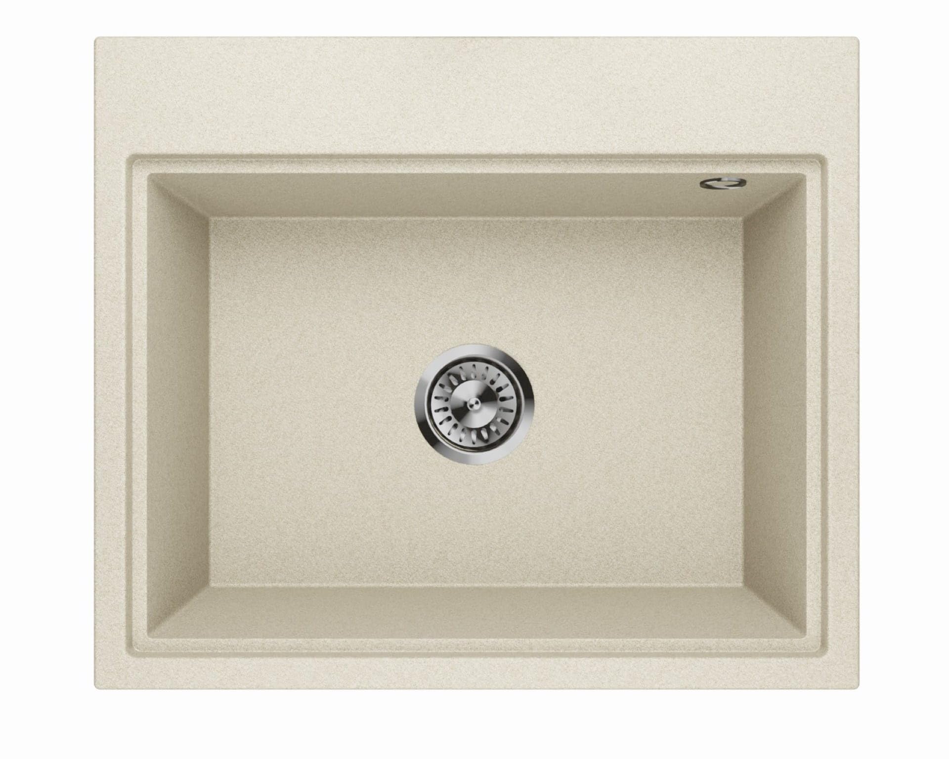 Fregadero De Cocina Empotrable De Granito Master 1.0 - Individual, Color Arena Beige, Para Mueble Mínimo 50 Cm