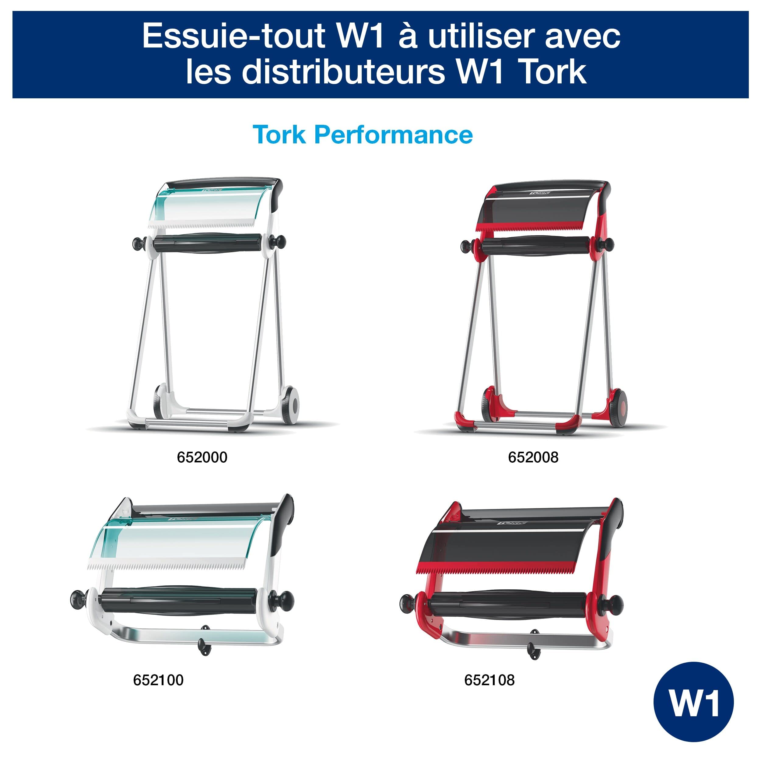 Tork 130050 Wiping Paper Plus / 2 Ply Absorbent, QuickDry Paper Roll Suitable for Tork W1 Wipers Wall/Floor/Standard System / Blue / 1 x 510m / Ø 39cm