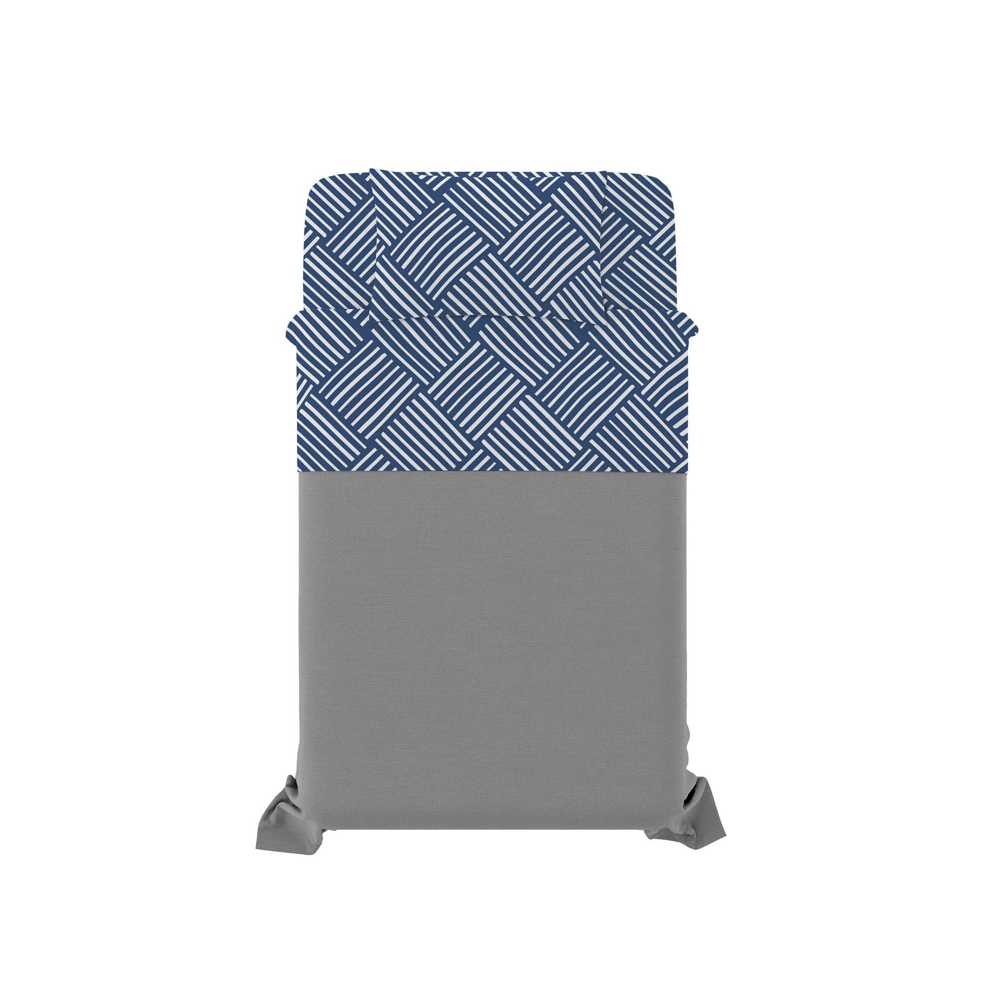 Dafne 100% Microfibre Bedding Set, Citylife Blue, Small Double, Klein Doppelbett