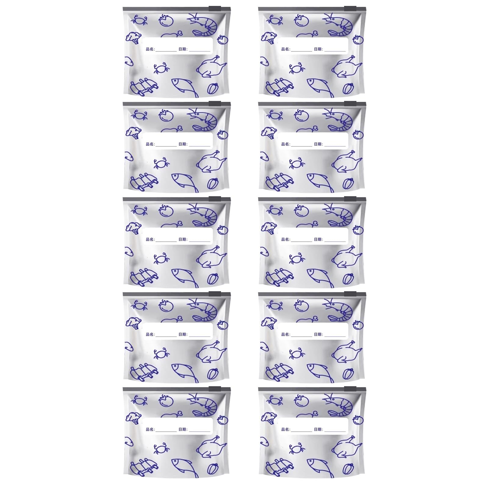 10 Pieces Thickened Leakproof Snacks Bags Resealable Aluminum Foil Pouches for Refrigerator Freezer Meal Preps Travel Heat Seal Aluminum Vacuum Packaging for Food