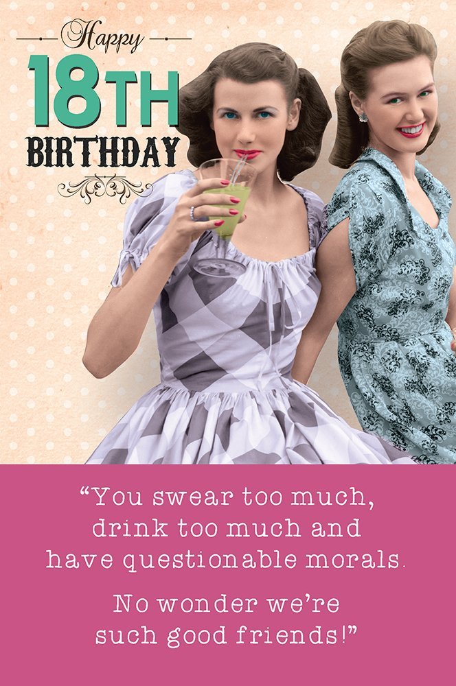 18th Birthday Card for Her, Funny 18th Birthday Card Women, Happy 18th Birthday Card Her, 18th Birthday Female Card, Greetings Card