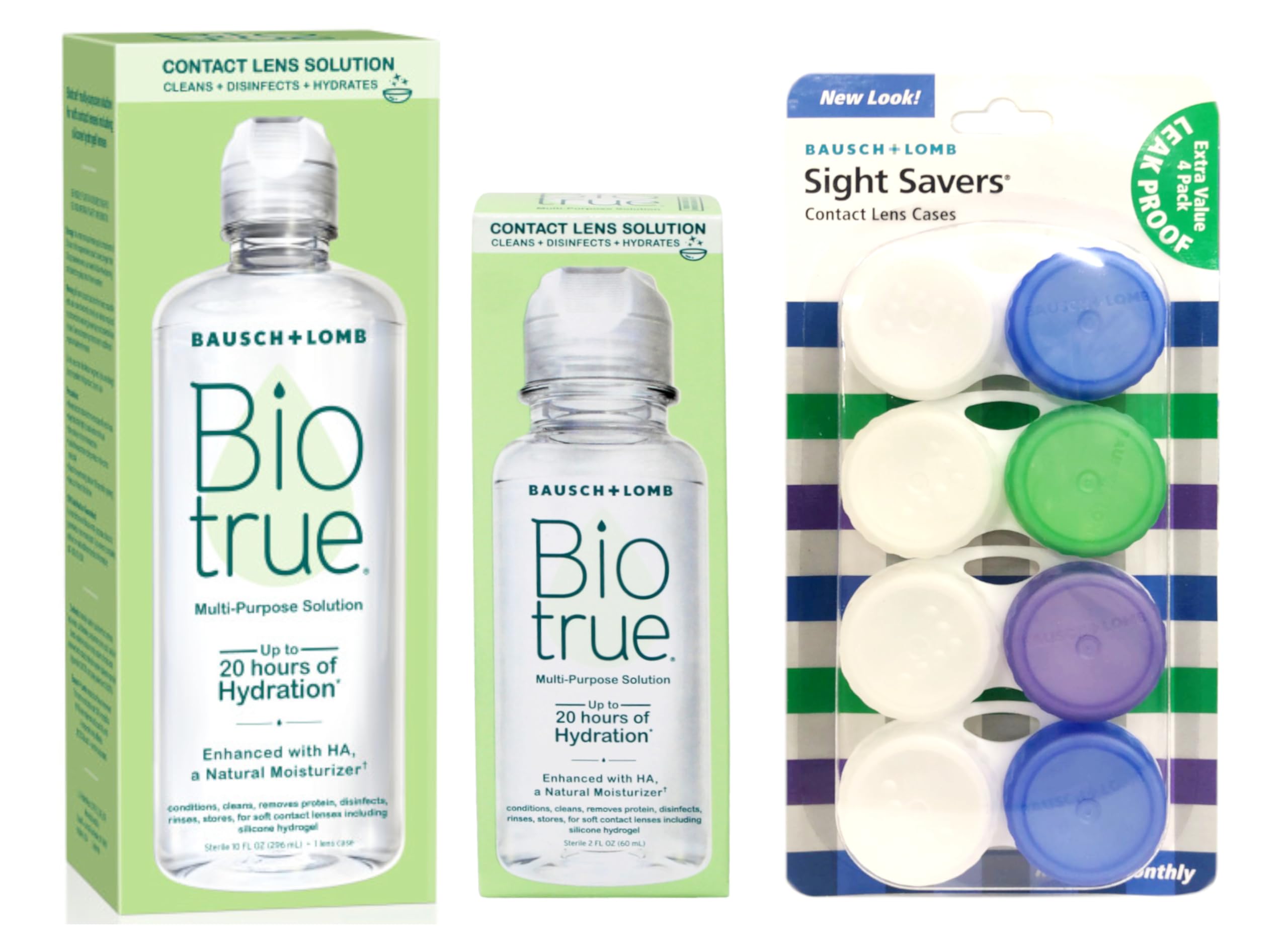 Biotrue Multi-Purpose Solution 10 fl oz Sight Savers Contact Lens Cases 4 Ct and Biotrue Multi-Purpose Solution 2