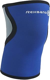 Rehband QD Knee Support, 1 pieza, soporte de rodilla de neopreno de 3 mm, compresión de rodilla, Color:Azul, Talla:M