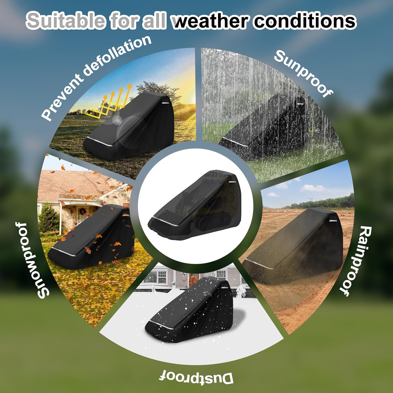 Mini Skid Steer Loader Cover Replace for Bobcat MT100, Kubota SCL1000, New Holland C314 and CASE TL100, 600D Oxford Cloth Skid Steer Cover for Snow Rain Dust Protection (Wihout Cockpit)