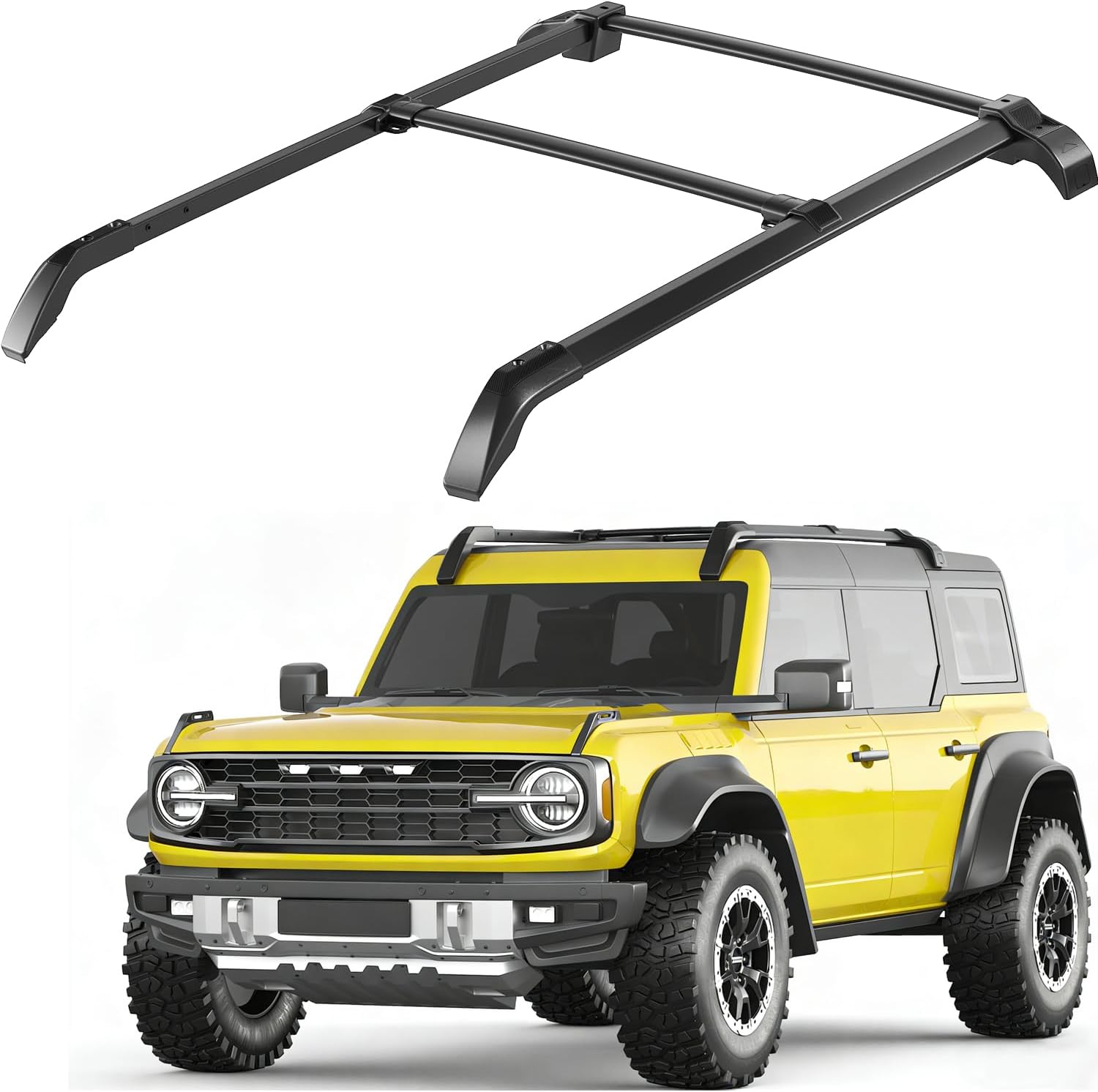 Wonderdriver Roof Rack Cross Bars 5PCS - Fit for Ford Bronco 2021 2022 2023 2024 2025 2026, Hard TOP 2Door & 4Door (Not for Bronco Sport),Aluminum Crossbars Rooftop Cargo Luggage Carrier