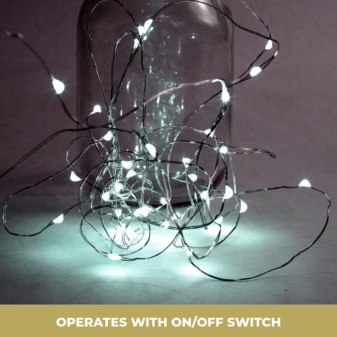 LumaBase Battery Operated LED Fairy String Lights, Cool White - Set of 3