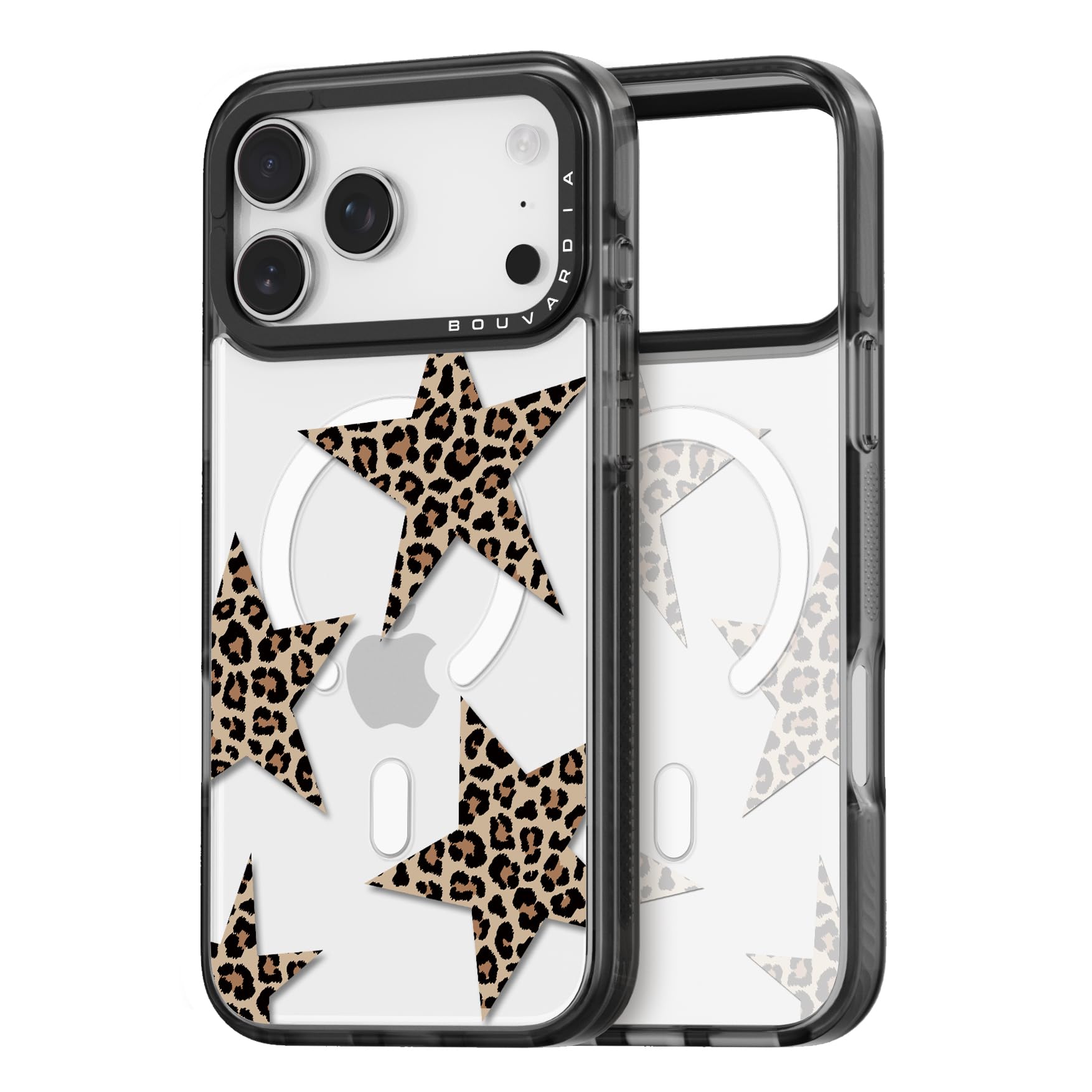 Bouvardia for iPhone 17 Pro Max Case (Cheetah Leopard Stars) | Compatible with Magsafe, Cute Girly Design for Women, Shockproof
