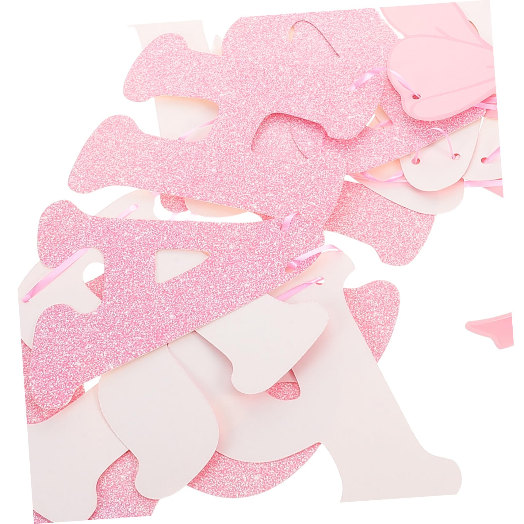 5 Juegos Paquete de Decoración para Fiesta con Lazo Rosa Guirnalda de Papel Colgante y Remolinos Banner de Cumpleaños para Niñas y Bodas Kit Ligero para Eventos Festivos