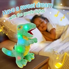 Glow Guards Light up Musical T-Rex Dinosaur Stuffed Animal,Soft Dinosaur Plush Toy with LED Night Light&Lullaby Glow in The Dark,Birthday Children\'s Day Hoilday Gifts for Toddler Kids Boys Girls,14\'\'