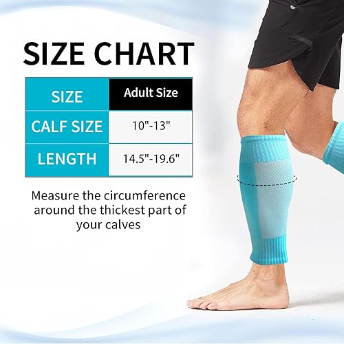 Miniatura 4 de Mangas de pierna de fútbol, mangas de compresión transpirables para pantorrillas, mangas de pierna para hombres y mujeres, fútbol, correr, ciclismo