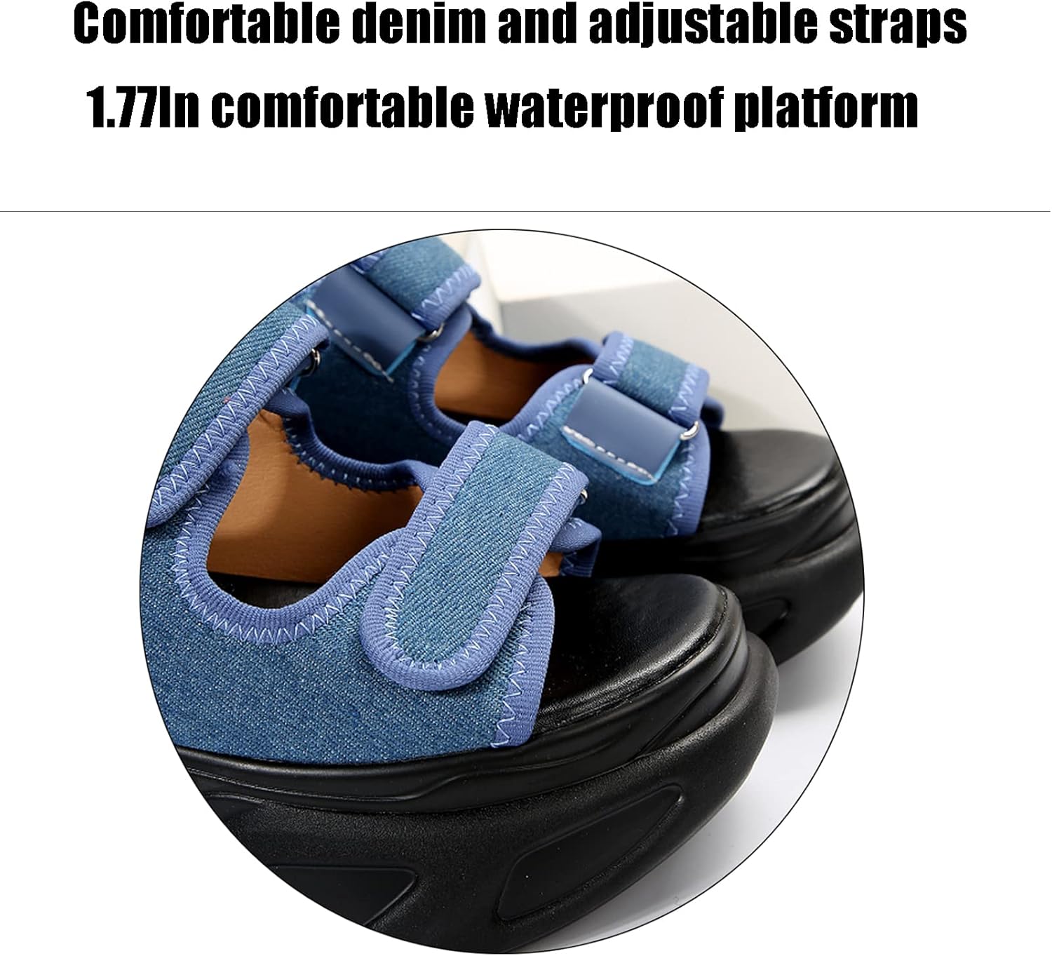 KCTRFSJ Women Fish Mouth Adjustable Hook Ring Platform Sport Sandals Slides,Summer Outdoor Wedge Walking Hiking Sandal,Beach Casual Chunky Open Toe Athletic Sandal