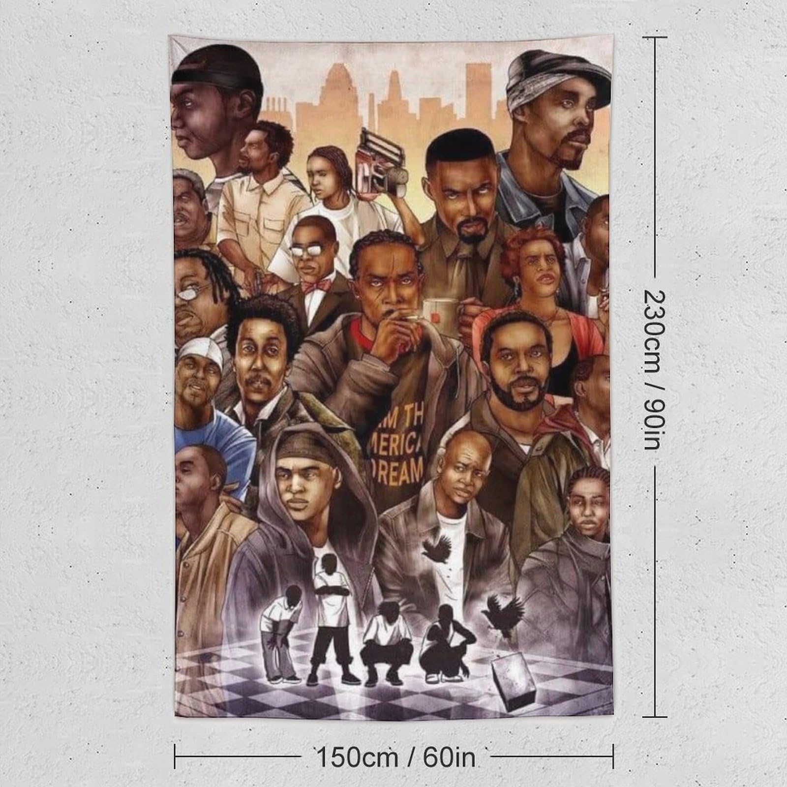 Poster con stampa artistica da parete, motivo: cantante rap, hip hop, tutte le stelle, 152,4 x 228,6 cm
