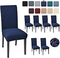 Vista 17 de Juego de 4 fundas para sillas de comedor y cocina, fundas para sillas de comedor, color negro