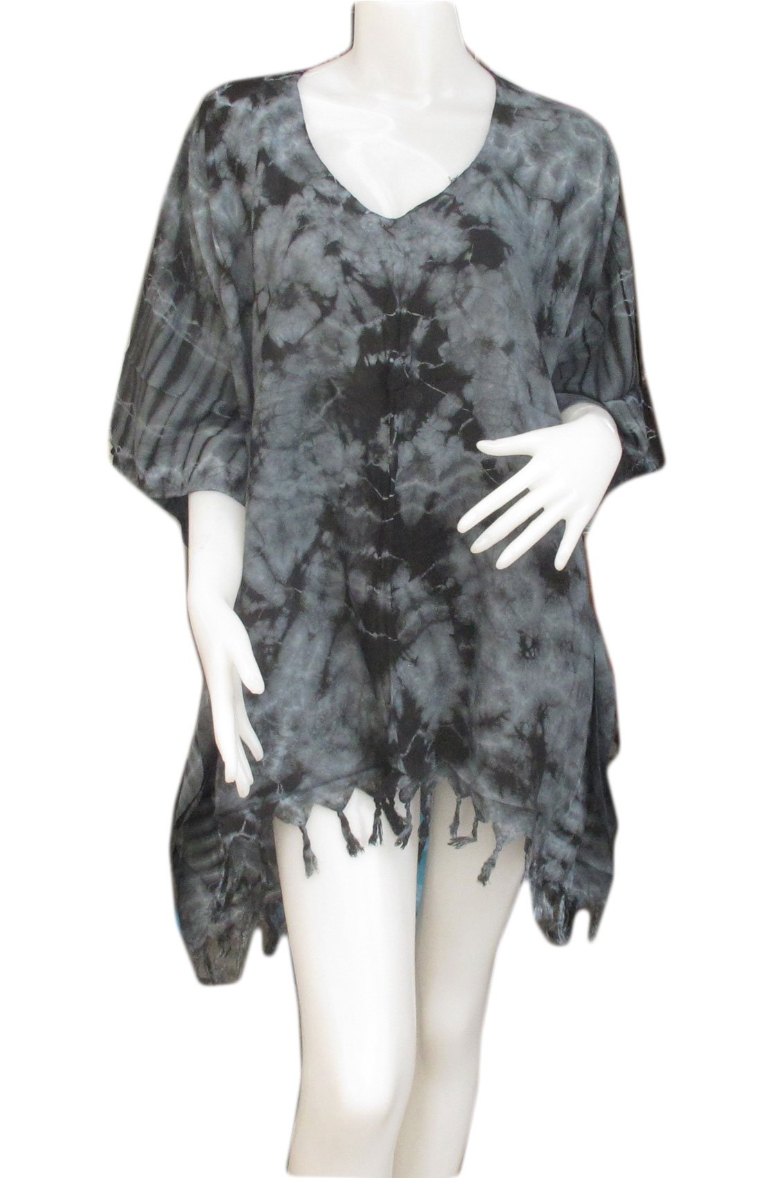 "HITHOT" ***UNIQUE***FREE SIZE Butterfly Style Tie Dye Embroidered Mirror Velvet/Georgette Womens Festival Witch Hippy Solstice Plus Loose Summer Festival Holidays Solstice Cotton Rayon (FREE SIZE ADJUSTABLE Waist 39-44", Chest 37-49")