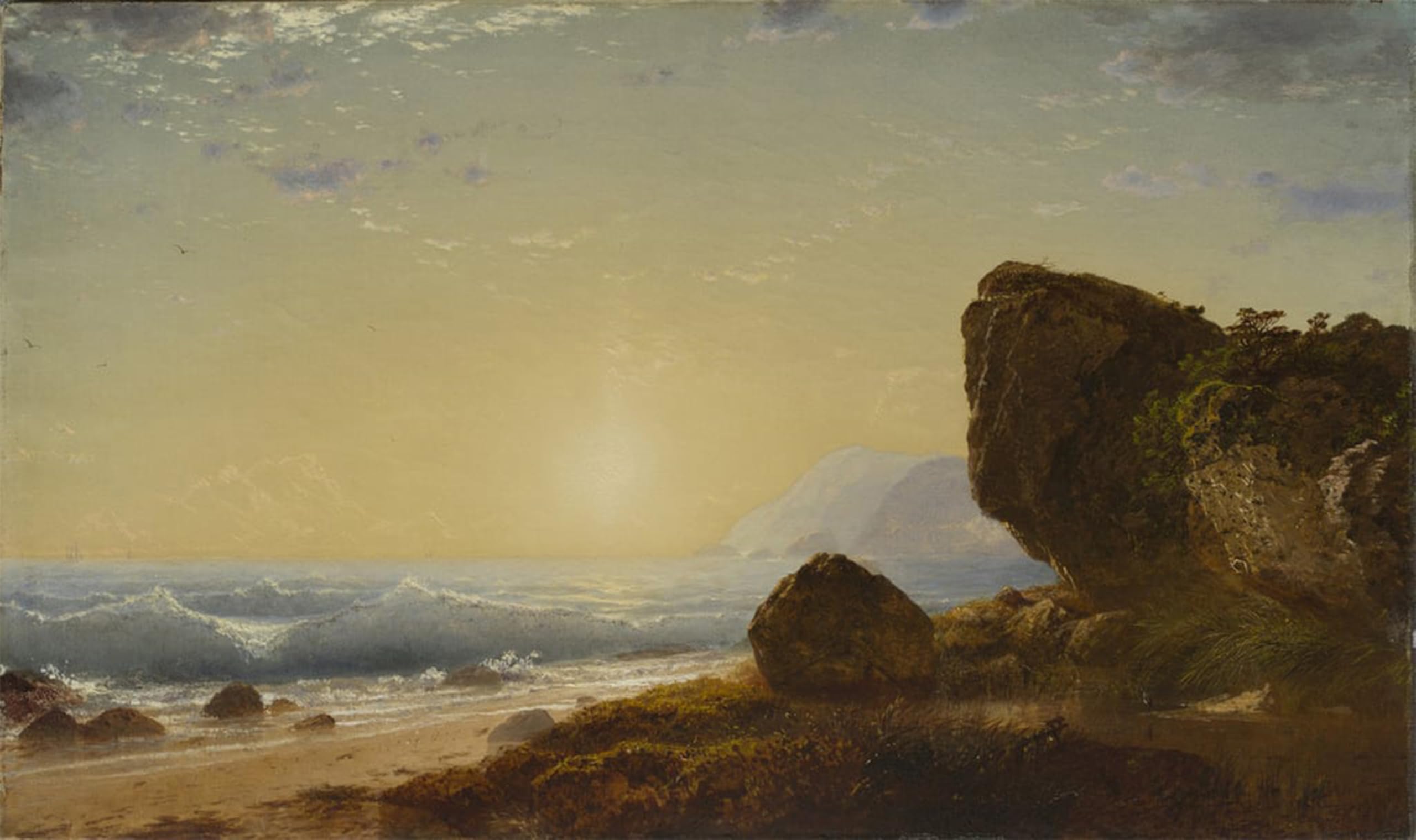 ARTXLXXBN Famous Prints Artwork Pictures Poster Painting Art Seashore by Frederick Kensett Artwork Landscape Pictures for Home Decor 60x90cm