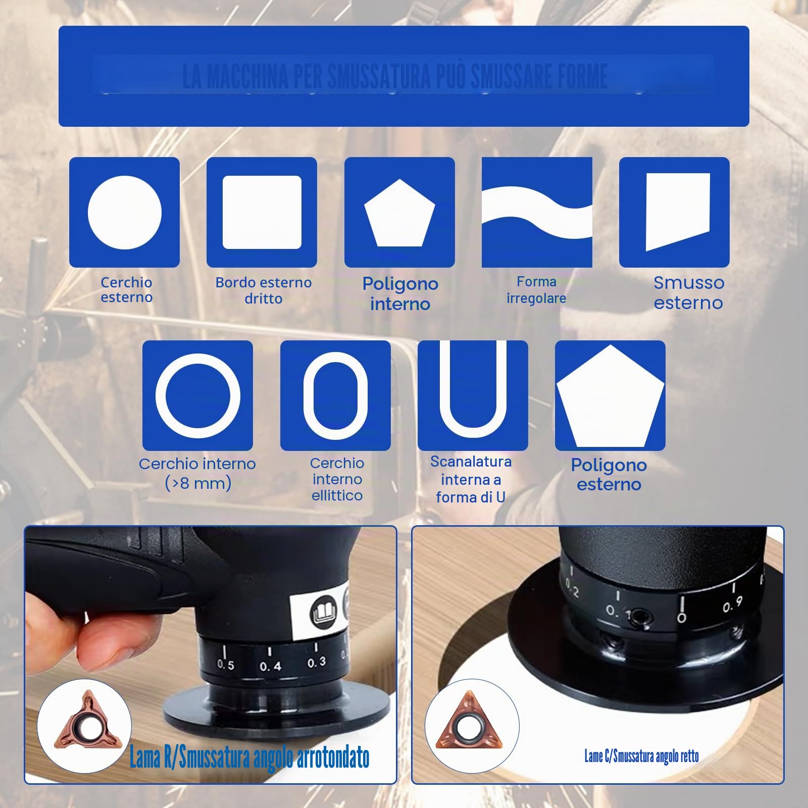 Mini Fresatrice Pneumatica, Utensile Pneumatico Lineare Manuale per Smussatura 45° Angolo Curvo Mini Fresatrice Pneumatica per Rifinitura con Ingresso Aria da 1/4 Pollice per Metallo Legno Rifinitura