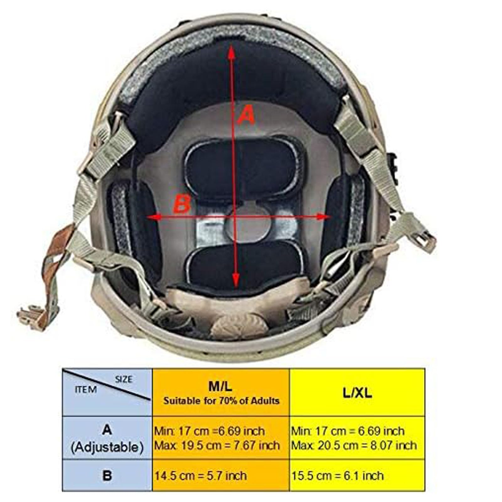 Airsoft Maritime Casque réglable en ABS pour airsoft ou paintball Noir